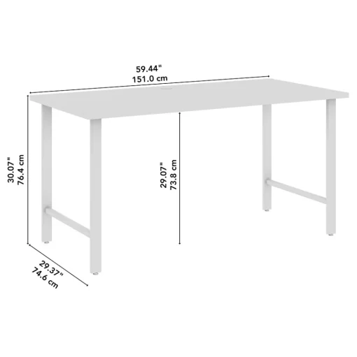 Bush Business Furniture Office Desks<Hustle 60"W Computer Desk with Metal Legs, Platinum Gray (HUD160PG)