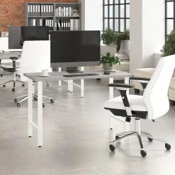 Bush Business Furniture Office Desks<Hustle 48"W Computer Desk with Metal Legs, Platinum Gray (HUD148PG)