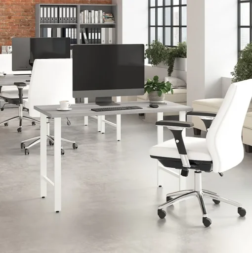 Bush Business Furniture Office Desks<Hustle 48"W Computer Desk with Metal Legs, Platinum Gray (HUD148PG)