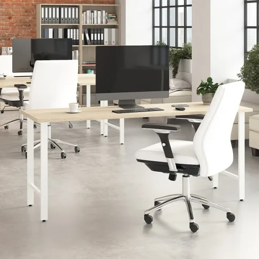 Bush Business Furniture Office Desks<Hustle 72"W Computer Desk with Metal Legs, Natural Elm (HUD172NE)