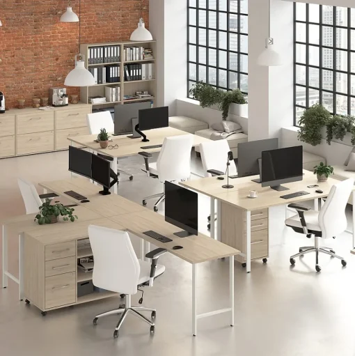 Bush Business Furniture Office Desks<Hustle 72"W Computer Desk with Metal Legs, Natural Elm (HUD172NE)
