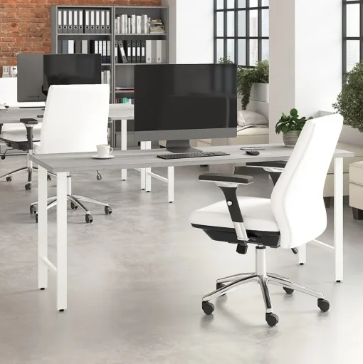 Bush Business Furniture Office Desks<Hustle 72"W Computer Desk with Metal Legs, Platinum Gray (HUD172PG)