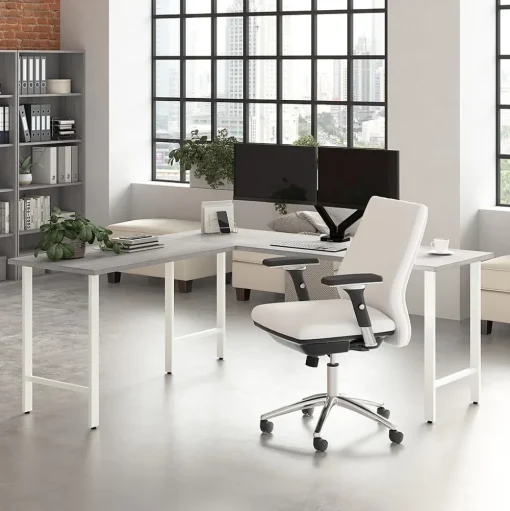 Bush Business Furniture Office Desks<Hustle 72"W Computer Desk with Metal Legs, Platinum Gray (HUD172PG)