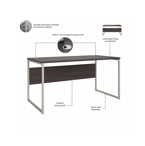 Bush Business Furniture Computer Desks<Hybrid 60"W Computer Table Desk with Metal Legs, (HYD360SG)