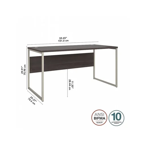 Bush Business Furniture Computer Desks<Hybrid 60"W Computer Table Desk with Metal Legs, (HYD360SG)