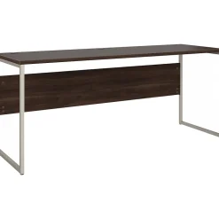 Bush Business Furniture Computer Desks<Hybrid 72"W Computer Table Desk with Metal Legs, Black Walnut (HYD272BW)