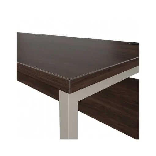 Bush Business Furniture Computer Desks<Hybrid 72"W Computer Table Desk with Metal Legs, Black Walnut (HYD272BW)