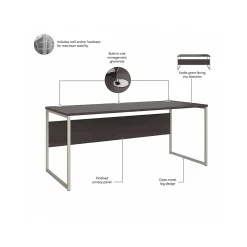 Bush Business Furniture Computer Desks<Hybrid 72"W Computer Table Desk with Metal Legs, (HYD373SG)