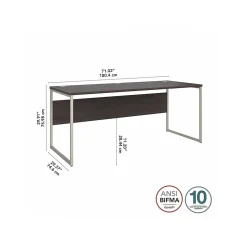Bush Business Furniture Computer Desks<Hybrid 72"W Computer Table Desk with Metal Legs, (HYD373SG)