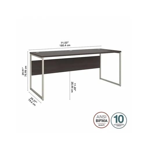 Bush Business Furniture Computer Desks<Hybrid 72"W Computer Table Desk with Metal Legs, (HYD373SG)