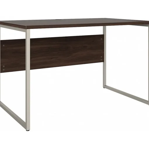 Bush Business Furniture Computer Desks<Hybrid 48"W Computer Table Desk with Metal Legs, Black Walnut (HYD248BW)