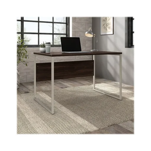Bush Business Furniture Computer Desks<Hybrid 48"W Computer Table Desk with Metal Legs, Black Walnut (HYD248BW)