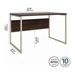 Bush Business Furniture Computer Desks<Hybrid 48"W Computer Table Desk with Metal Legs, Black Walnut (HYD248BW)