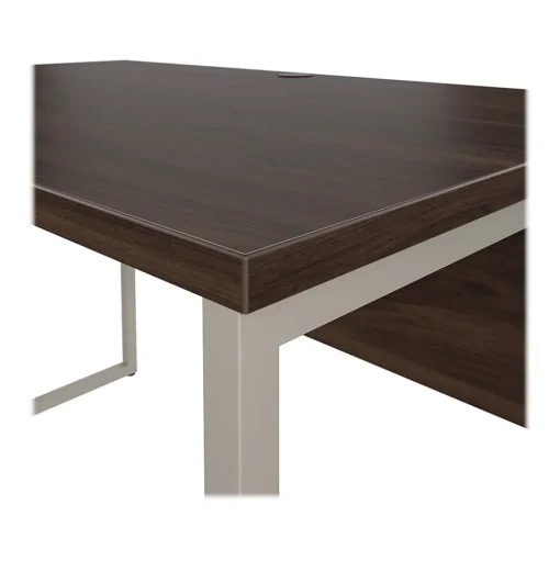 Bush Business Furniture Computer Desks<Hybrid 48"W Computer Table Desk with Metal Legs, Black Walnut (HYD248BW)