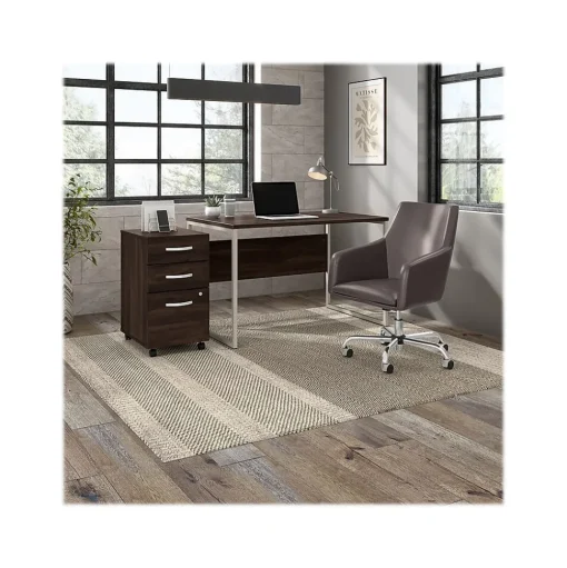 Bush Business Furniture Computer Desks<Hybrid 48"W Computer Table Desk with Metal Legs, Black Walnut (HYD248BW)