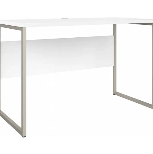 Bush Business Furniture Computer Desks<Hybrid 48"W Computer Table Desk with Metal Legs, (HYD148WH)