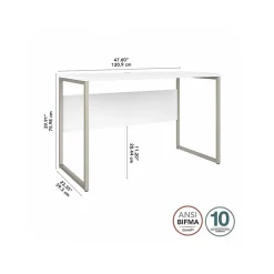 Bush Business Furniture Computer Desks<Hybrid 48"W Computer Table Desk with Metal Legs, (HYD148WH)