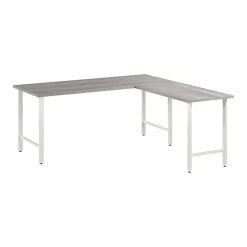 Bush Business Furniture L-Desks<Hustle 72"W L Shaped Computer Desk with Metal Legs, Platinum Gray (HUS001PG)
