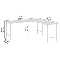 Bush Business Furniture L-Desks<Hustle 72"W L Shaped Computer Desk with Metal Legs, Natural Elm (HUS002NE)