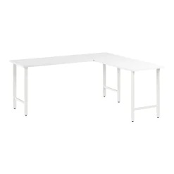 Bush Business Furniture L-Desks<Hustle 72"W L Shaped Computer Desk with Metal Legs, White (HUS002WH)