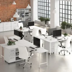 Bush Business Furniture Corner Desks<Hustle 72"W Computer Desk with Metal Legs, White (HUD272WH)