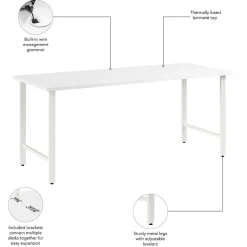 Bush Business Furniture Corner Desks<Hustle 72"W Computer Desk with Metal Legs, White (HUD272WH)