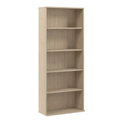 Bush Business Furniture Bookcases<Hustle Tall 5 Shelf Bookcase, Natural Elm (HUB230NE)