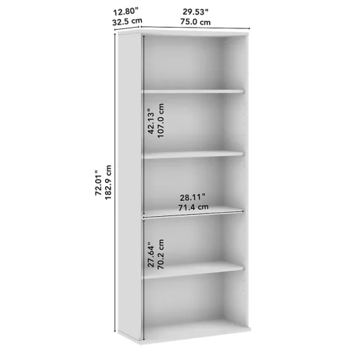 Bush Business Furniture Bookcases<Hustle Tall 5 Shelf Bookcase, Natural Elm (HUB230NE)