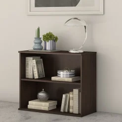 Bush Business Furniture Bookcases<29"H 2-Shelf Bookcase with Adjustable Shelf, Black Walnut (BK3036BW)