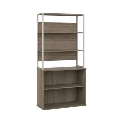 Bush Business Furniture Bookcases<Hybrid 71"H 4-Shelf Etagere Bookcase with Adjustable Shelf, (HYB023MH)