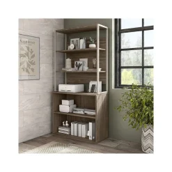 Bush Business Furniture Bookcases<Hybrid 71"H 4-Shelf Etagere Bookcase with Adjustable Shelf, (HYB023MH)