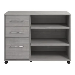 Bush Business Furniture File Cabinets<Hustle Office Storage Cabinet with Wheels, Platinum Gray (HUF140PG)