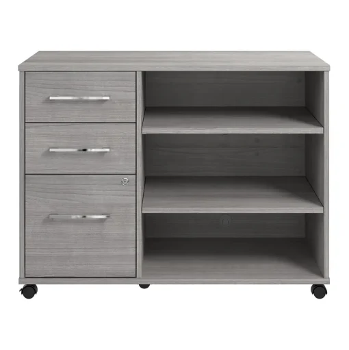 Bush Business Furniture File Cabinets<Hustle Office Storage Cabinet with Wheels, Platinum Gray (HUF140PG)