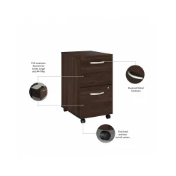 Bush Business Furniture File Cabinets<Hybrid 2-Drawer Mobile Vertical File Cabinet, Letter/Legal Size, Lockable, (HYF116BWSU-Z)