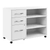 Bush Business Furniture File Cabinets<Hustle Office Storage Cabinet with Wheels, White (HUF140WH)