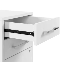 Bush Business Furniture File Cabinets<Hustle Office Storage Cabinet with Wheels, White (HUF140WH)