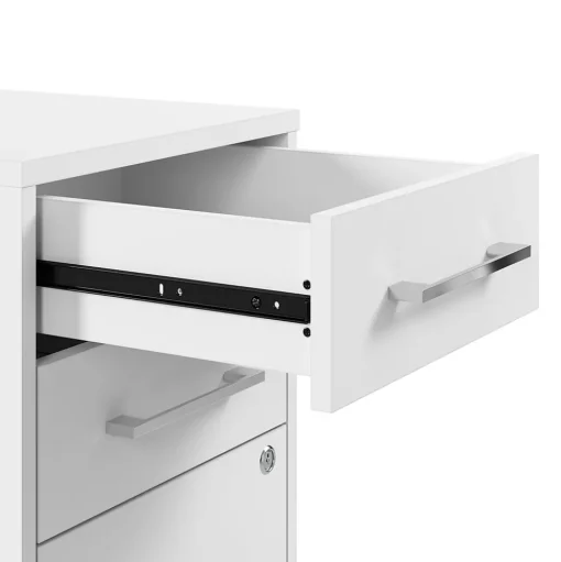 Bush Business Furniture File Cabinets<Hustle Office Storage Cabinet with Wheels, White (HUF140WH)