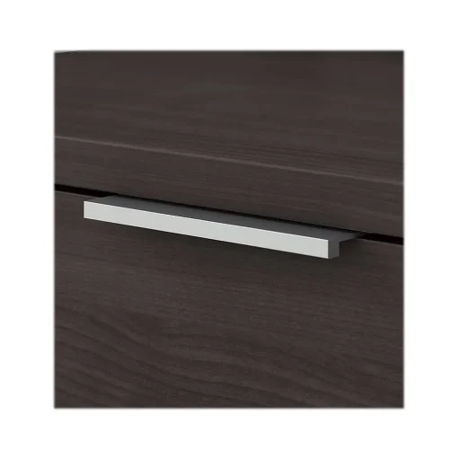 Bush Business Furniture L-Desks<Jamestown 72"W L Shaped Desk with Lateral File Cabinet and 5 Shelf Bookcase, Storm Gray (JTN011SGSU)