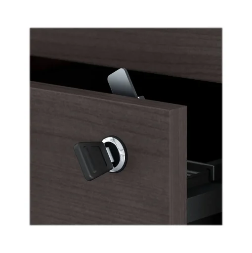 Bush Business Furniture L-Desks<Jamestown 72"W L Shaped Desk with Lateral File Cabinet and 5 Shelf Bookcase, Storm Gray (JTN011SGSU)