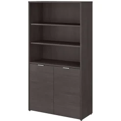 Bush Business Furniture Bookcases<Jamestown 66.12"H 5-Shelf Bookcase with Adjustable Shelves, Storm Gray Laminated Wood (JTB136SG)