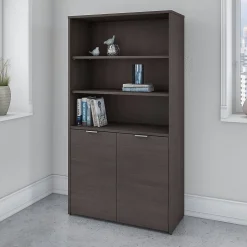 Bush Business Furniture Bookcases<Jamestown 66.12"H 5-Shelf Bookcase with Adjustable Shelves, Storm Gray Laminated Wood (JTB136SG)
