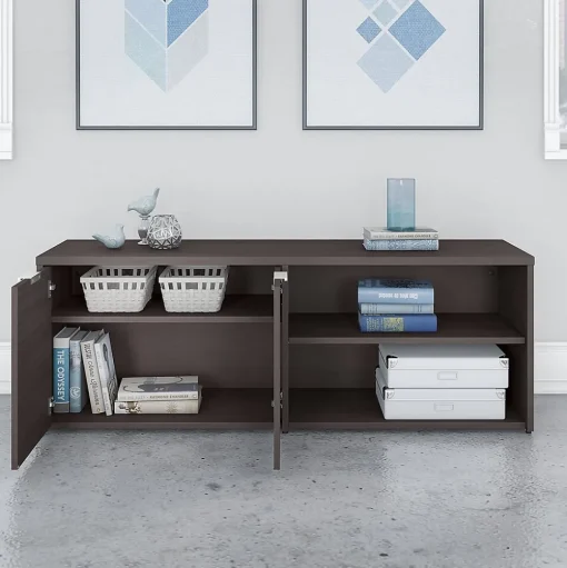 Bush Business Furniture Storage Cabinets<Jamestown 21.2" Low Storage Cabinet with 4 Shelves, Storm Gray (JTS160SG)