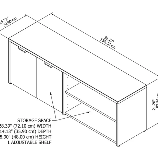 Bush Business Furniture Storage Cabinets<Jamestown 21.2" Low Storage Cabinet with 4 Shelves, Storm Gray (JTS160SG)