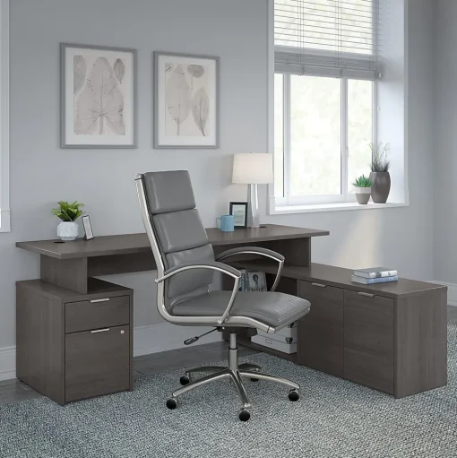 Bush Business Furniture Storage Cabinets<Jamestown 21.2" Low Storage Cabinet with 4 Shelves, Storm Gray (JTS160SG)