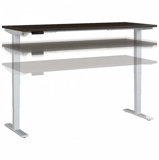 Bush Business Furniture Standing Desks<Move 40 Series 72"W Electric Height Adjustable Standing Desk, Mocha Cherry/Cool Gray (M4S7230MRSK)