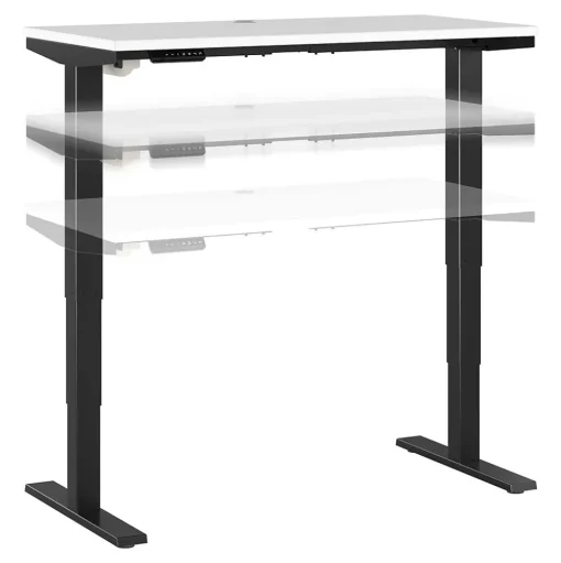 Bush Business Furniture Standing Desks<Move 40 Series 48"W Electric Height Adjustable Standing Desk, White/Black (M4S4824WHBK)