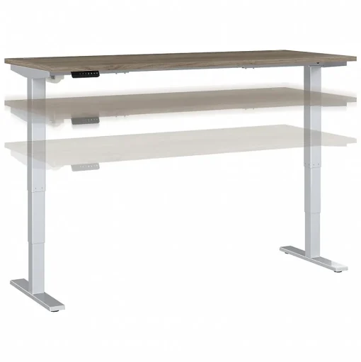 Bush Business Furniture Standing Desks<Move 40 Series 72"W Electric Height Adjustable Standing Desk, Modern Hickory/Cool Gray (M4S7230MHSK)