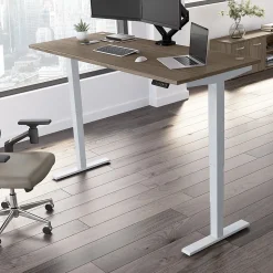 Bush Business Furniture Standing Desks<Move 40 Series 72"W Electric Height Adjustable Standing Desk, Modern Hickory/Cool Gray (M4S7230MHSK)