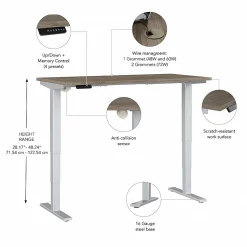 Bush Business Furniture Standing Desks<Move 40 Series 72"W Electric Height Adjustable Standing Desk, Modern Hickory/Cool Gray (M4S7230MHSK)