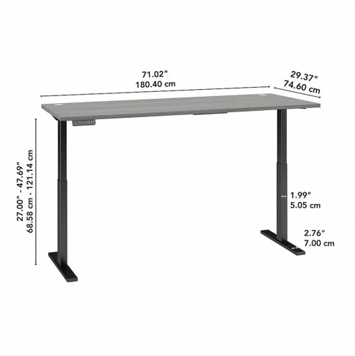 Bush Business Furniture Standing Desks<Move 60 Series 72"W Electric Height Adjustable Standing Desk, Platinum Gray/Black (M6S7230PGBK)